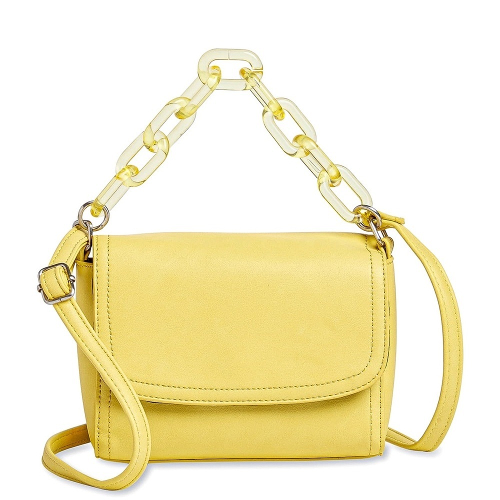 Scoop Crossbody Bag with Resin Chain chartreuse - Picture 7 of 7